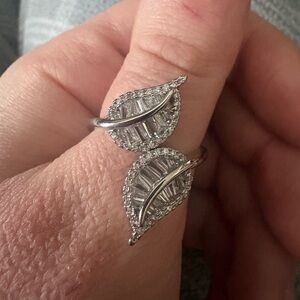 Sterling silver leaf ring size 10